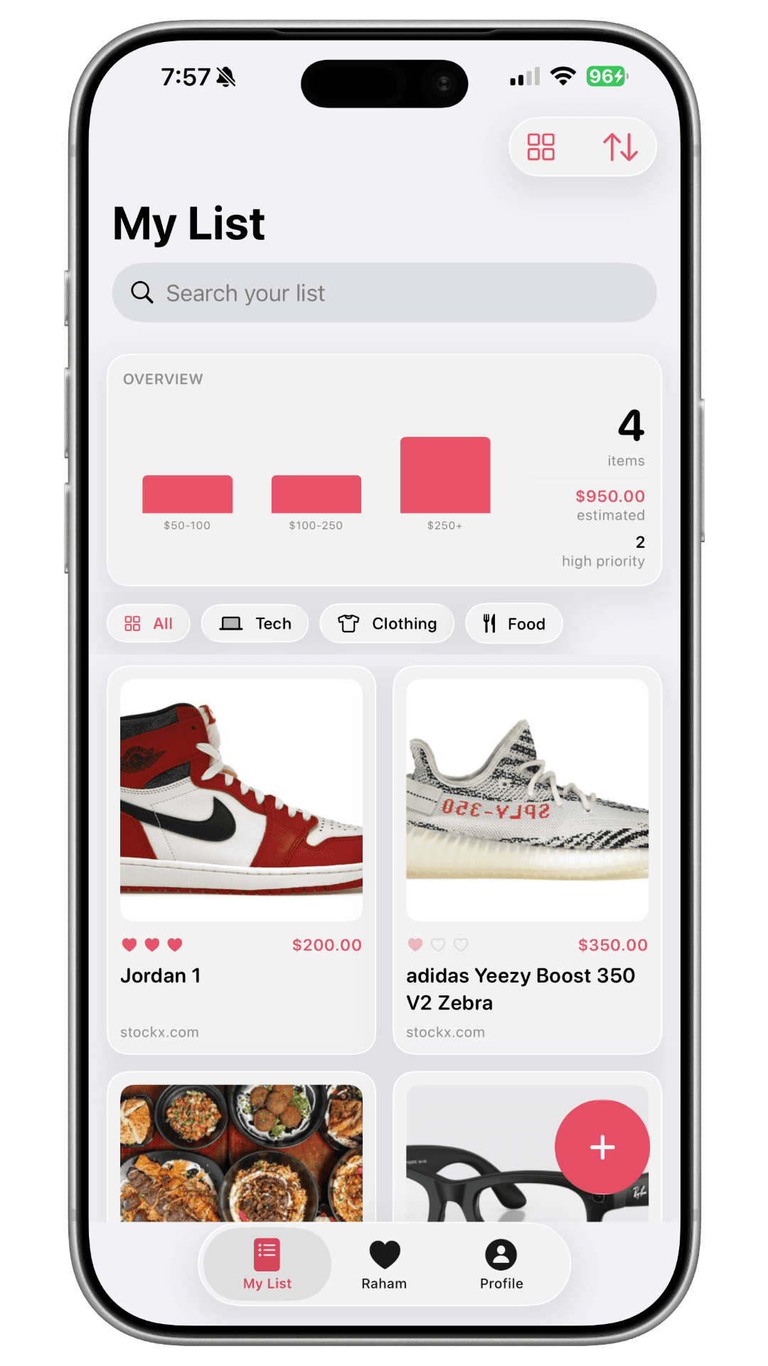 Listmates wishlist on iPhone